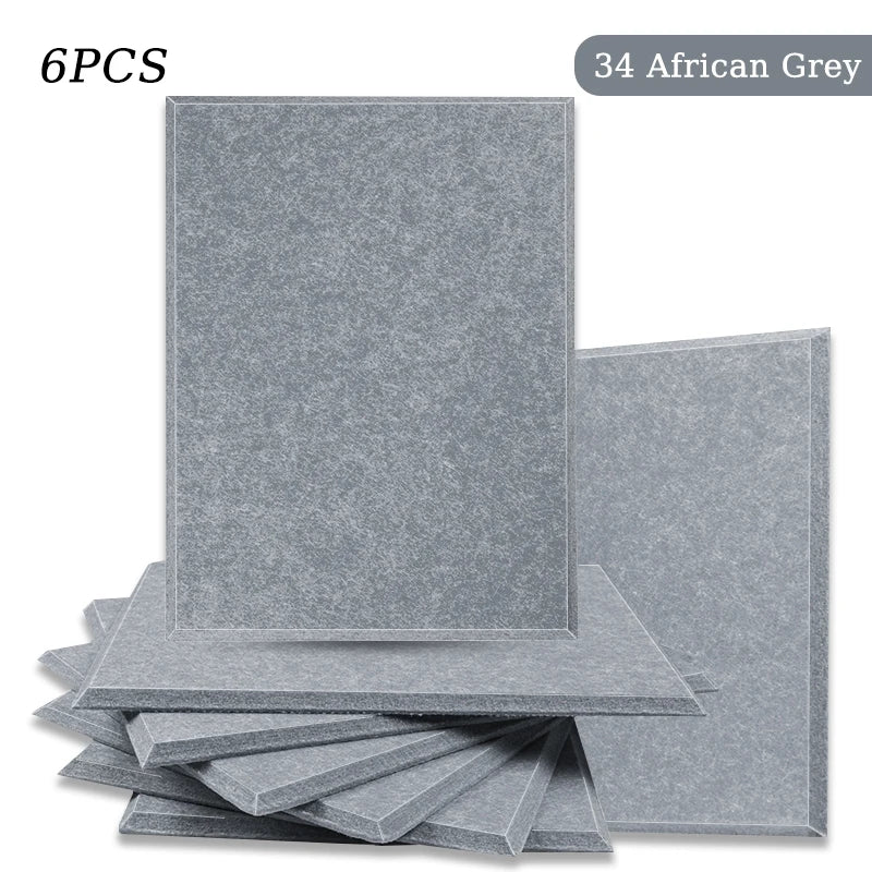 Polyester Felt Acoustic Panels 6 Pack - Self-Adhesive Sound Absorbing Wall Panels for Home Office & Studio
