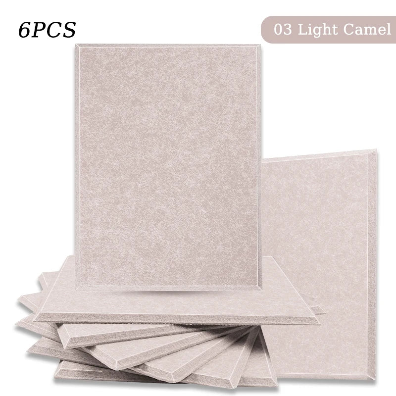 Polyester Felt Acoustic Panels 6 Pack - Self-Adhesive Sound Absorbing Wall Panels for Home Office & Studio