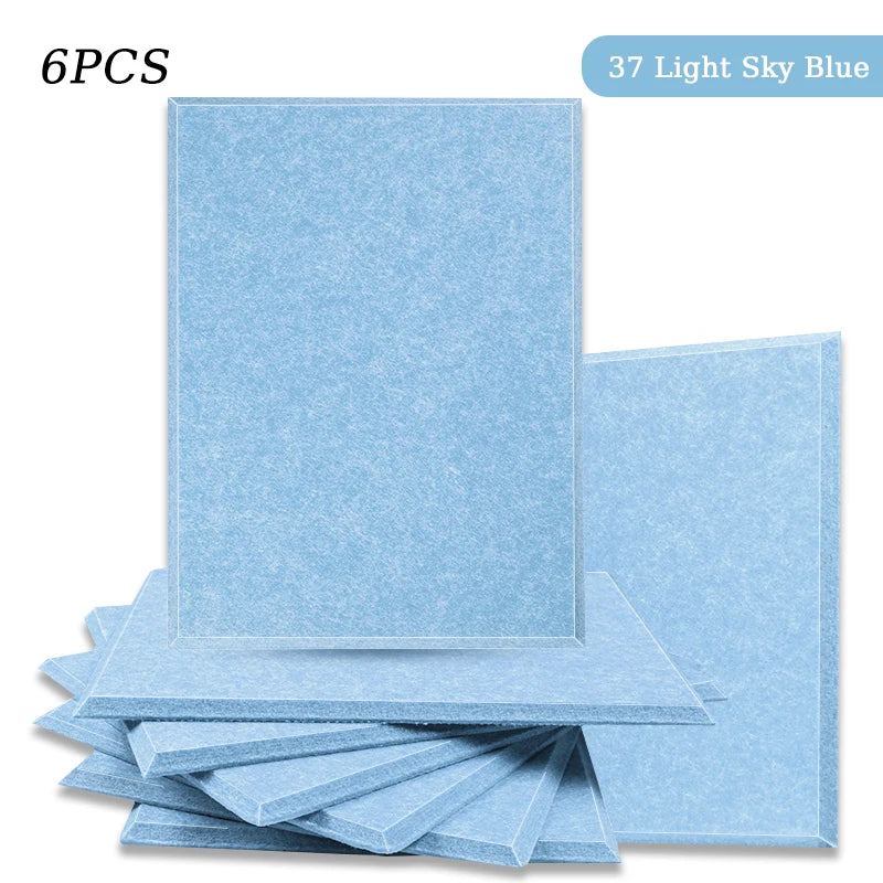 Polyester Felt Acoustic Panels 6 Pack - Self-Adhesive Sound Absorbing Wall Panels for Home Office & Studio