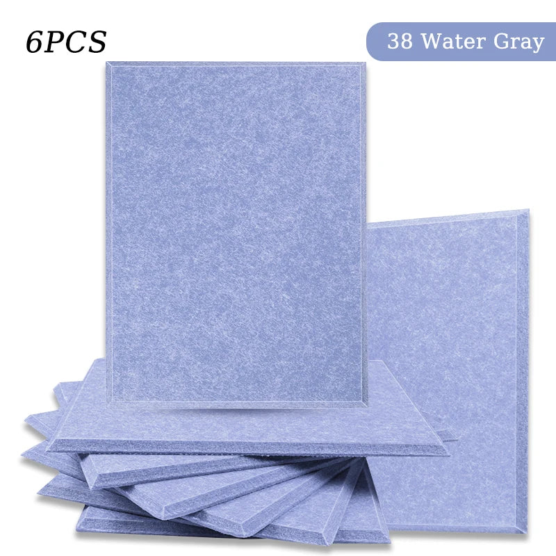 Polyester Felt Acoustic Panels 6 Pack - Self-Adhesive Sound Absorbing Wall Panels for Home Office & Studio