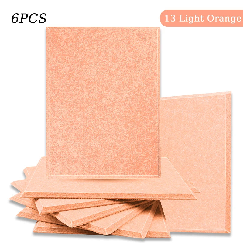 Polyester Felt Acoustic Panels 6 Pack - Self-Adhesive Sound Absorbing Wall Panels for Home Office & Studio