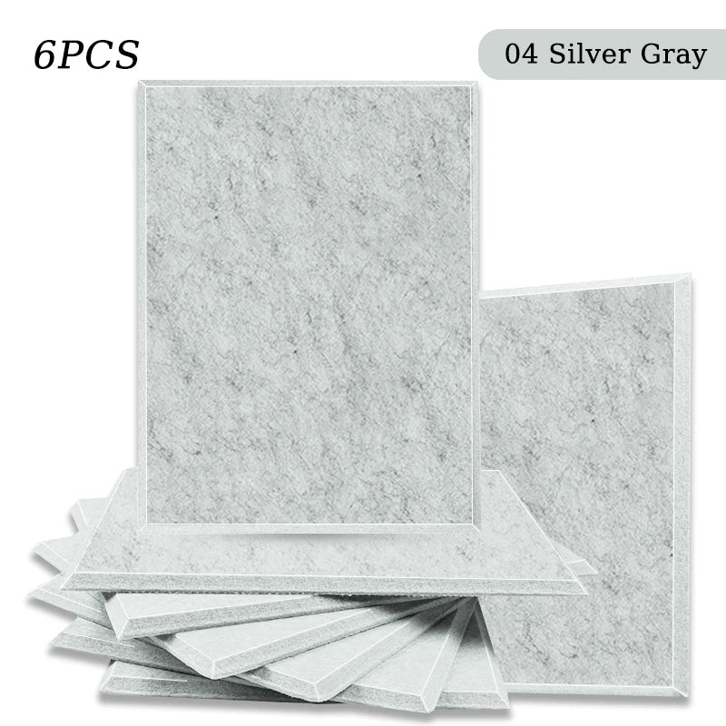 Polyester Felt Acoustic Panels 6 Pack - Self-Adhesive Sound Absorbing Wall Panels for Home Office & Studio
