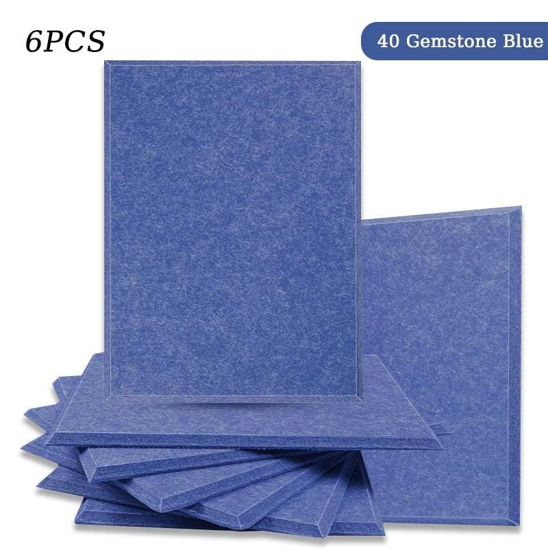 Polyester Felt Acoustic Panels 6 Pack - Self-Adhesive Sound Absorbing Wall Panels for Home Office & Studio