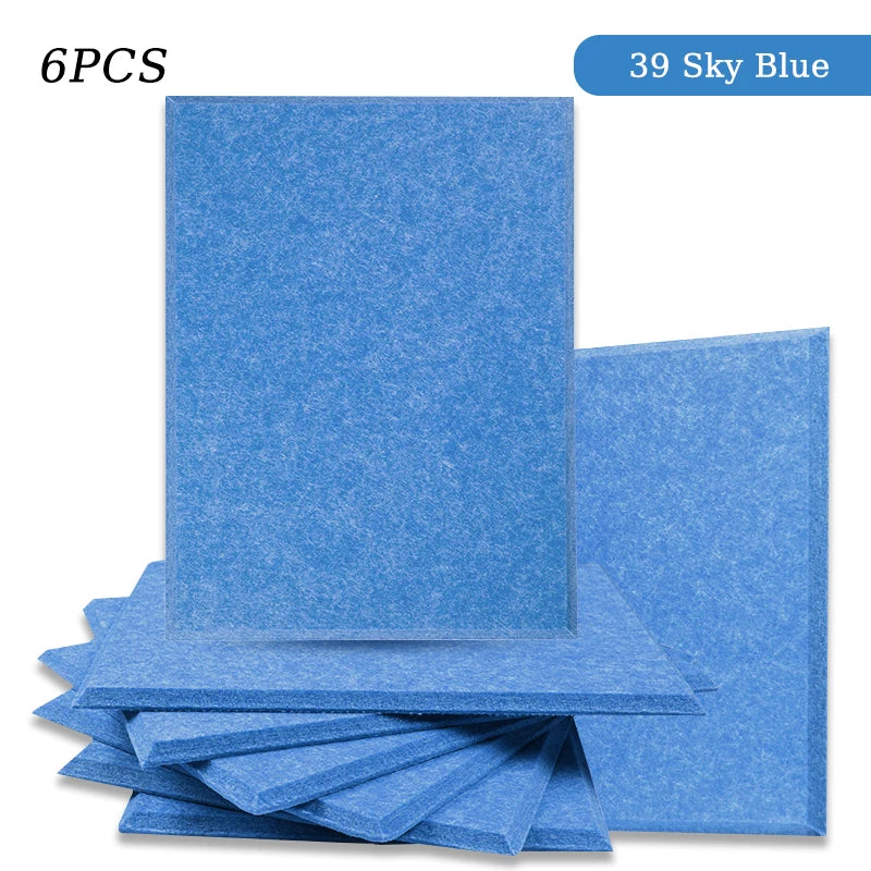 Polyester Felt Acoustic Panels 6 Pack - Self-Adhesive Sound Absorbing Wall Panels for Home Office & Studio