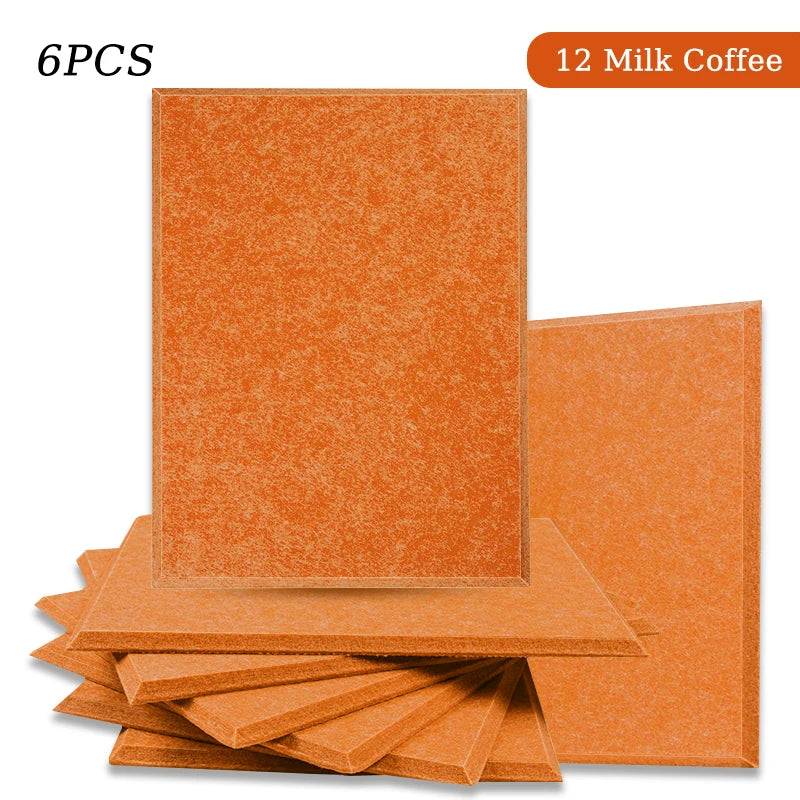 Polyester Felt Acoustic Panels 6 Pack - Self-Adhesive Sound Absorbing Wall Panels for Home Office & Studio