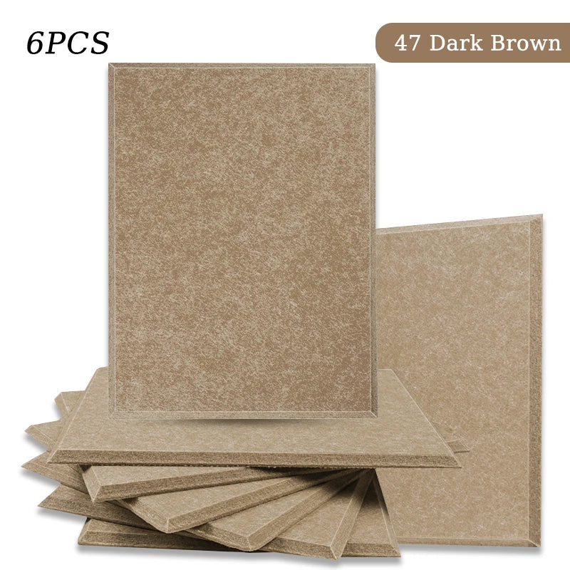 Polyester Felt Acoustic Panels 6 Pack - Self-Adhesive Sound Absorbing Wall Panels for Home Office & Studio