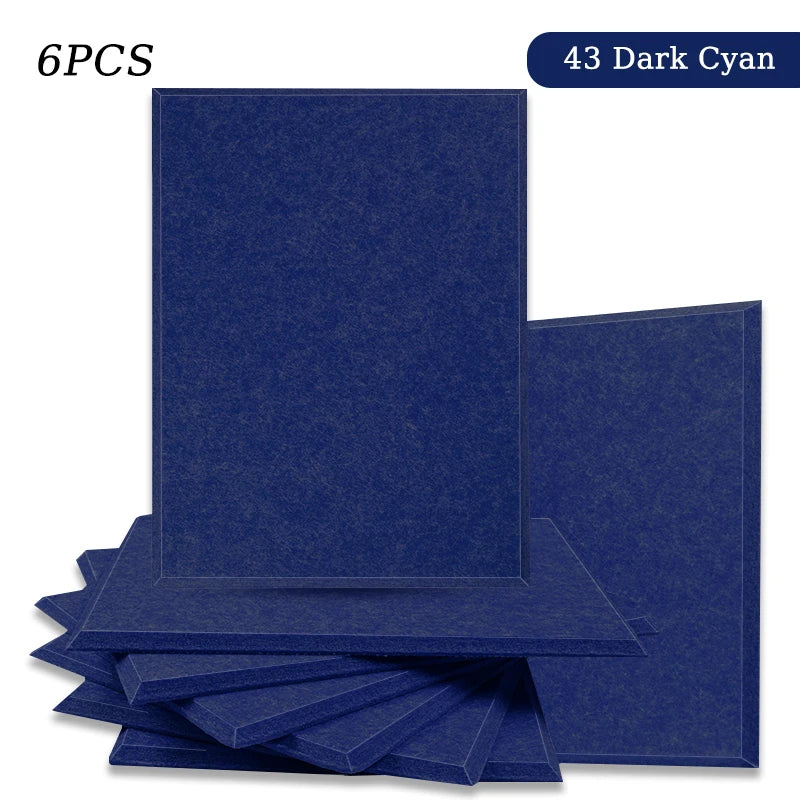 Polyester Felt Acoustic Panels 6 Pack - Self-Adhesive Sound Absorbing Wall Panels for Home Office & Studio