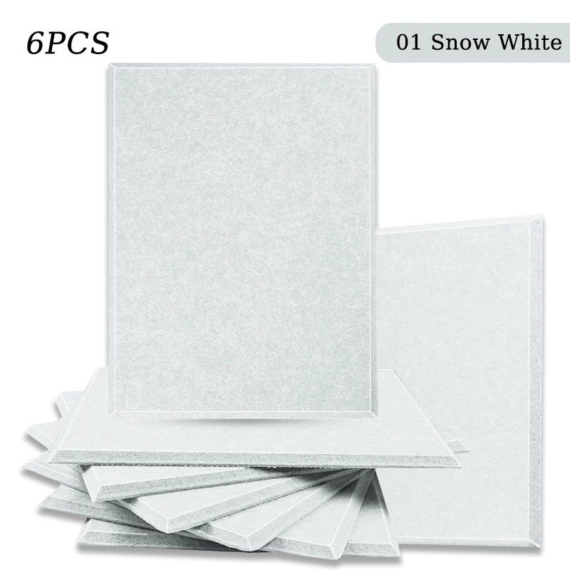 Polyester Felt Acoustic Panels 6 Pack - Self-Adhesive Sound Absorbing Wall Panels for Home Office & Studio