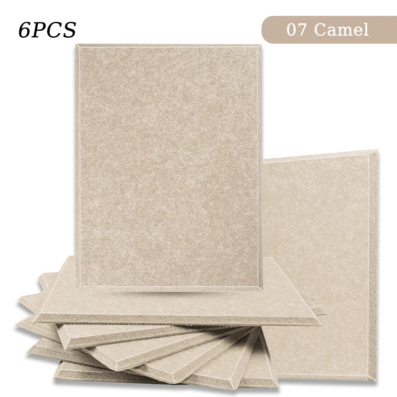 Polyester Felt Acoustic Panels 6 Pack - Self-Adhesive Sound Absorbing Wall Panels for Home Office & Studio
