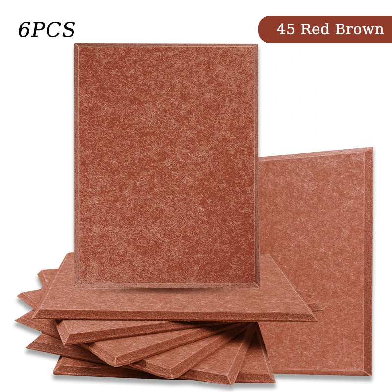 Polyester Felt Acoustic Panels 6 Pack - Self-Adhesive Sound Absorbing Wall Panels for Home Office & Studio