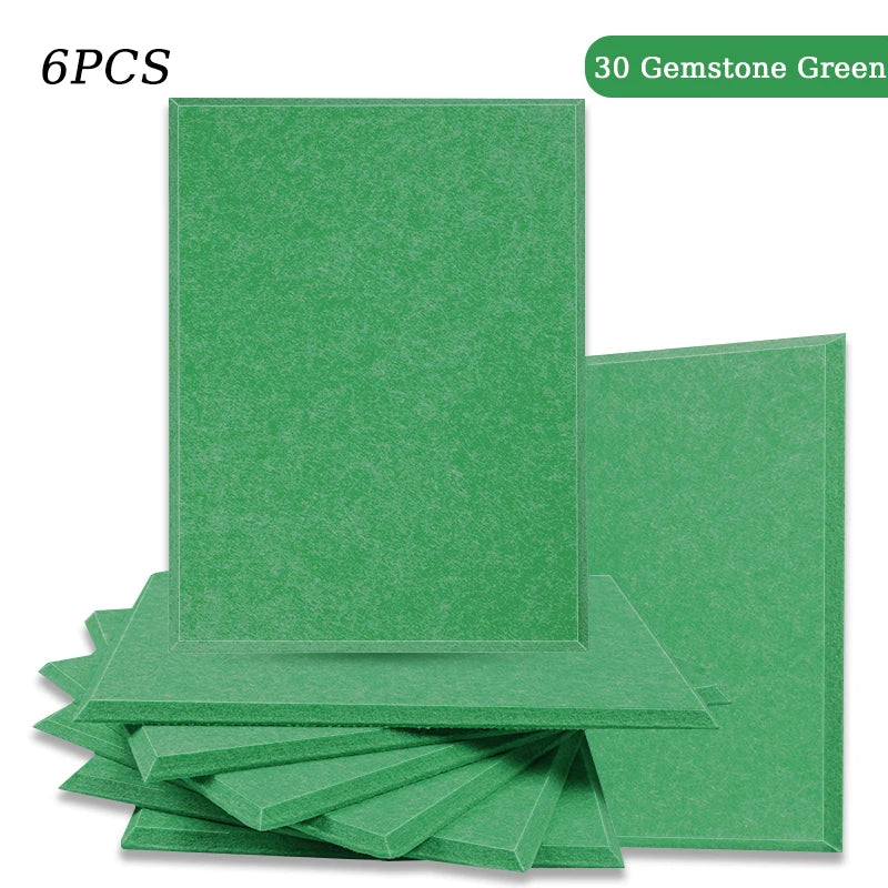 Polyester Felt Acoustic Panels 6 Pack - Self-Adhesive Sound Absorbing Wall Panels for Home Office & Studio