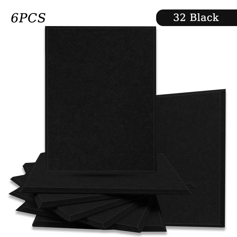 Polyester Felt Acoustic Panels 6 Pack - Self-Adhesive Sound Absorbing Wall Panels for Home Office & Studio