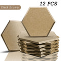 Hexagon Acoustic Panels 12 Pack - Self-Adhesive Sound Absorbing Wall Tiles for Home Office, Studio & Gaming Room