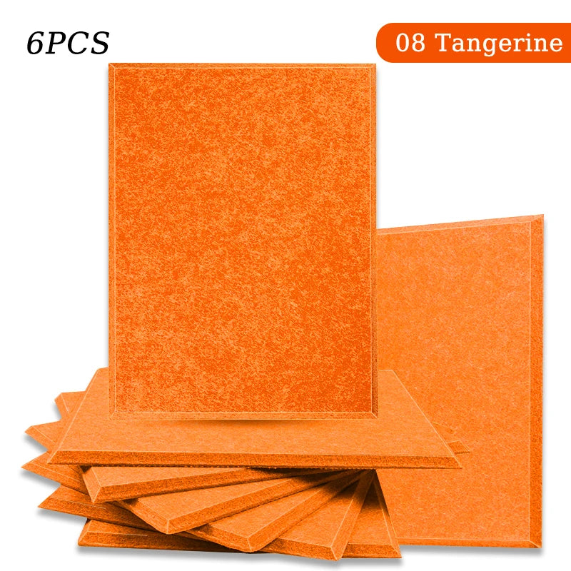 Polyester Felt Acoustic Panels 6 Pack - Self-Adhesive Sound Absorbing Wall Panels for Home Office & Studio