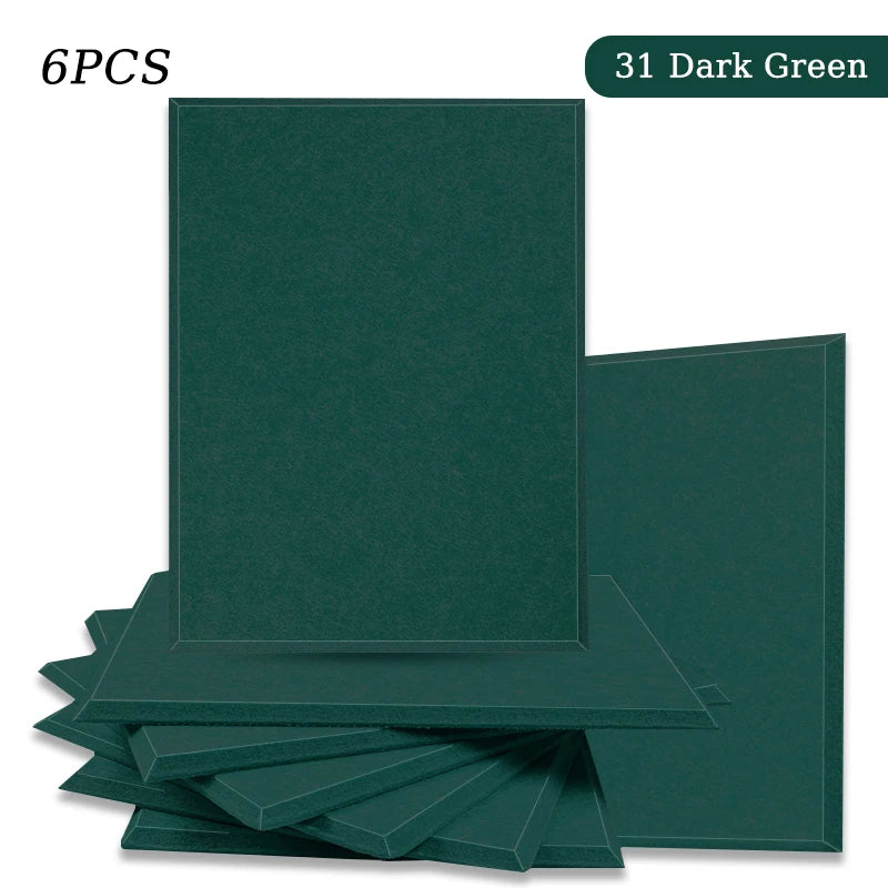 Polyester Felt Acoustic Panels 6 Pack - Self-Adhesive Sound Absorbing Wall Panels for Home Office & Studio