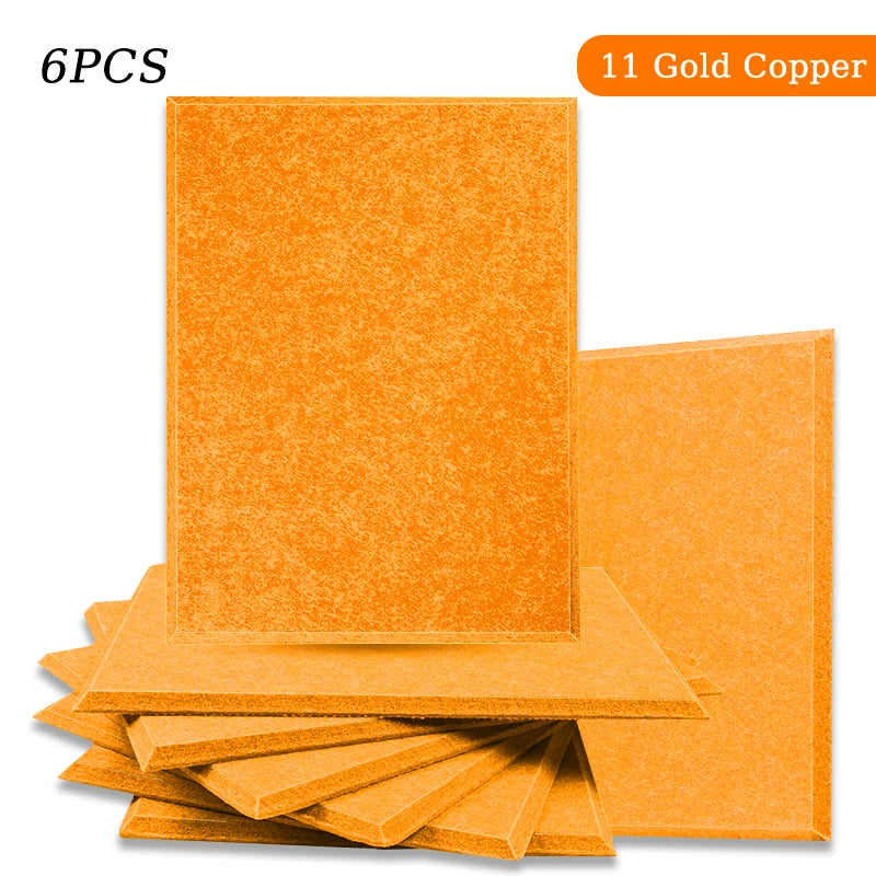 Polyester Felt Acoustic Panels 6 Pack - Self-Adhesive Sound Absorbing Wall Panels for Home Office & Studio